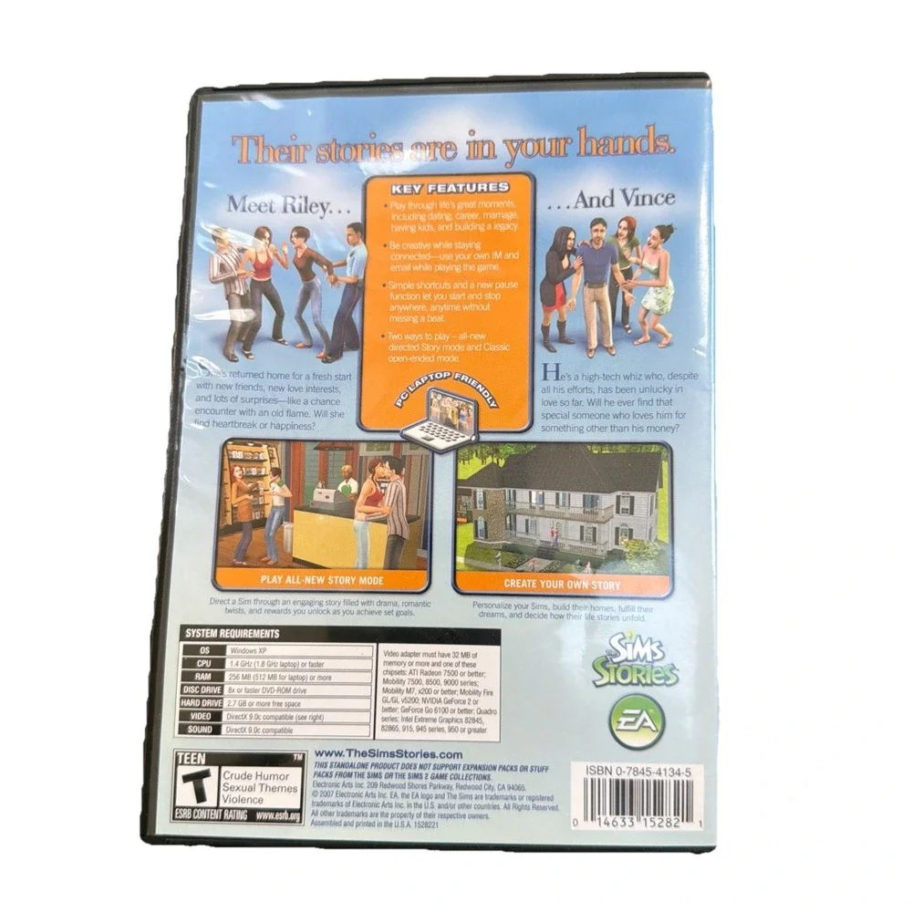Sims Life Stories PC DVD ROM EA Games 2007 With Manual ML440